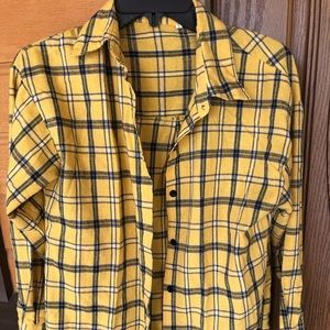Yellow w/ blue plaid flannel